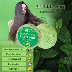 Освежающий твердый шампунь для жирных волос PEPPERMINT Saules Fabrika 60 г цена и информация | Шампуни | 220.lv