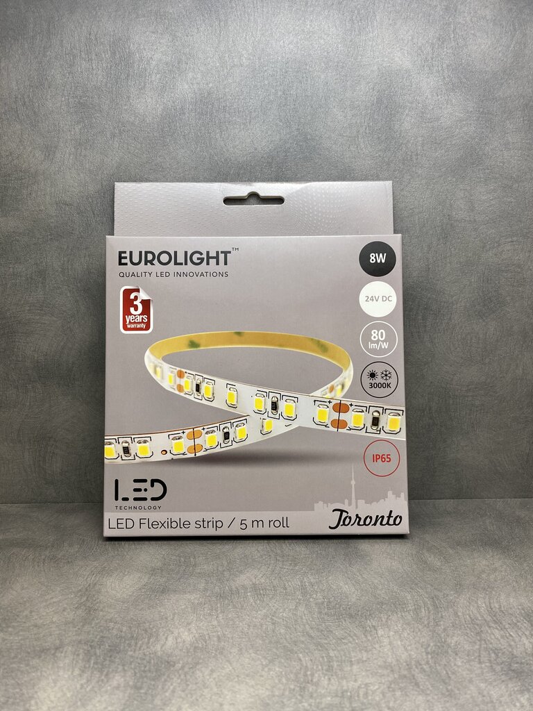 LED lente Eurolight Toronto 5m 60LED/m IP65 3000K cena un informācija | LED lentes | 220.lv