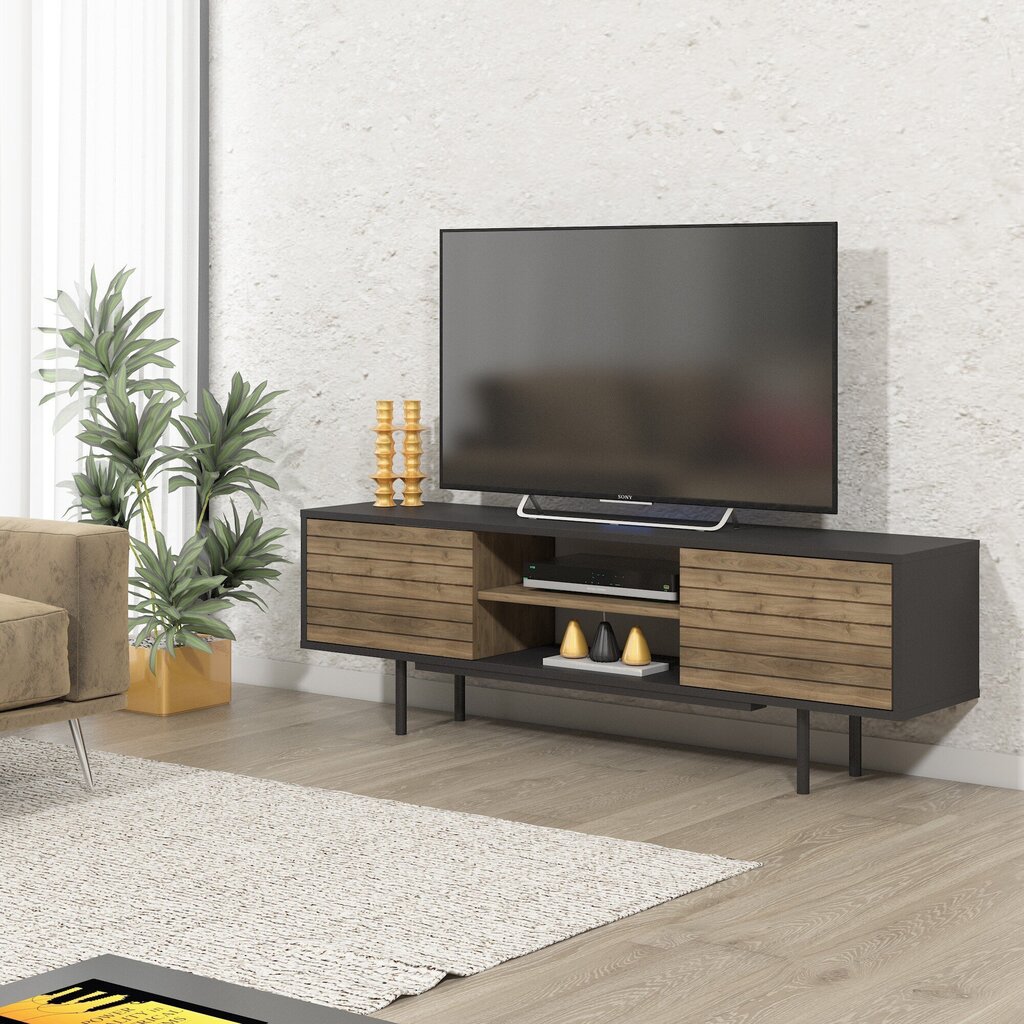 TV galdiņš Colosseo, brūns/melns cena un informācija | TV galdiņi | 220.lv