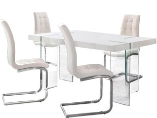 Комплект мебели для столовой Notio Living Triton 160/Bruno, белый цена и информация | Комплекты мебели для столовой | 220.lv