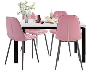 Комплект мебели для столовой Notio Living Silva 160/Lina, розовый цена и информация | Комплекты мебели для столовой | 220.lv