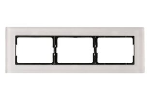 Монтажная рамка Vilma 3-местная из белого стекла цена и информация | Электрические выключатели, розетки | 220.lv