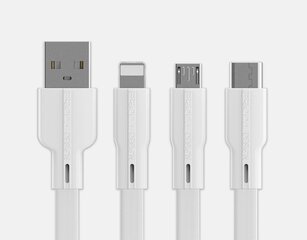 USB кабель Proda PD-B18m microUSB 2.1A, белый, 1 м цена и информация | Кабели для телефонов | 220.lv