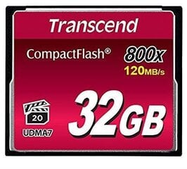 MEMORY COMPACT FLASH 32GB/800X TS32GCF800 TRANSCEND цена и информация | Карты памяти для фотоаппаратов | 220.lv