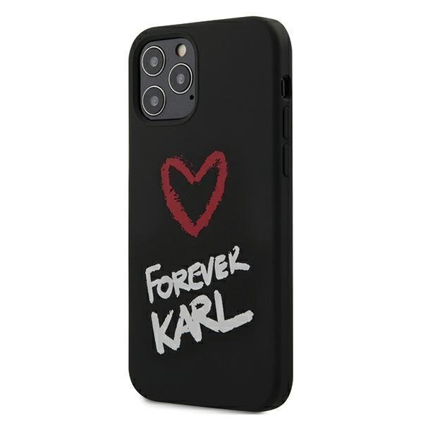 Karl Lagerfeld KLHCP12MSILKRBK Forever Karl Aizsargapvalks Apple iPhone 12 / 12 Pro Melns cena un informācija | Telefonu vāciņi, maciņi | 220.lv