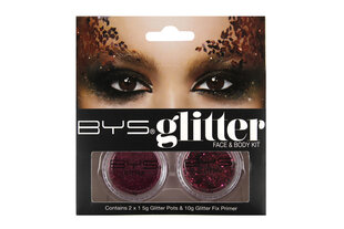 BYS Glitter sejai un ķermenim Fuchsia cena un informācija | Acu ēnas, skropstu tušas, zīmuļi, serumi | 220.lv