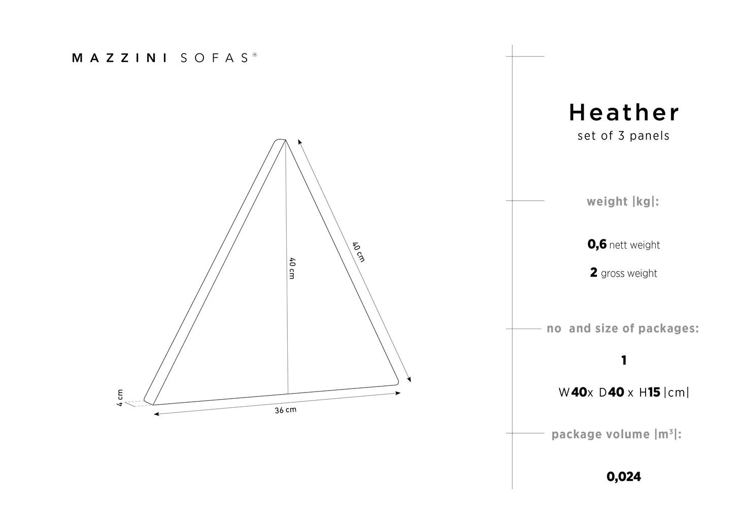 Mīkstas sienas plāksnes, 3 gab., Mazzini Sofas Heather R2, sarkanas цена и информация | Mīkstie sienas paneļi | 220.lv