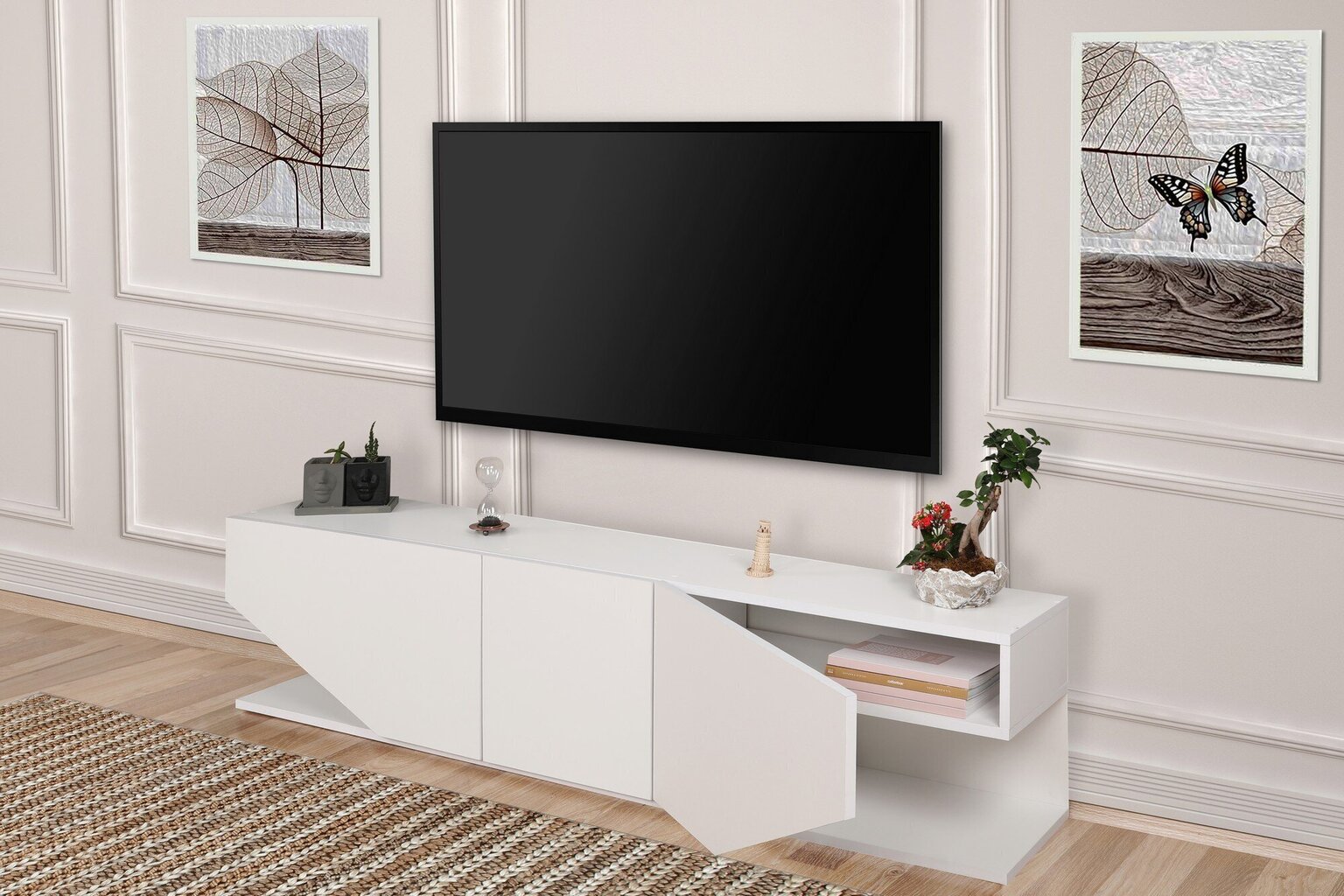 TV galdiņš Inci, balts cena un informācija | TV galdiņi | 220.lv