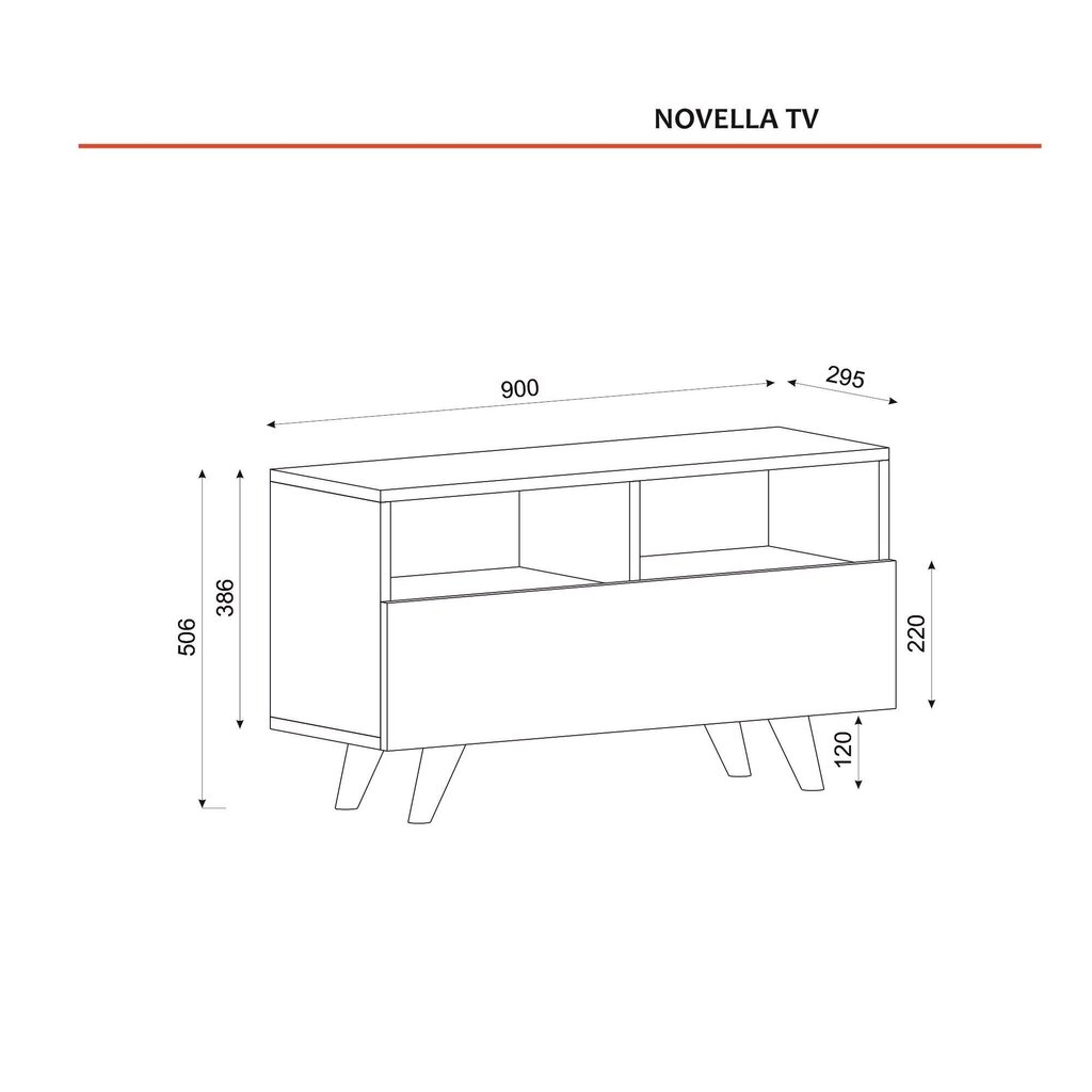 TV galdiņš Novella K3, balts/brūns cena un informācija | TV galdiņi | 220.lv