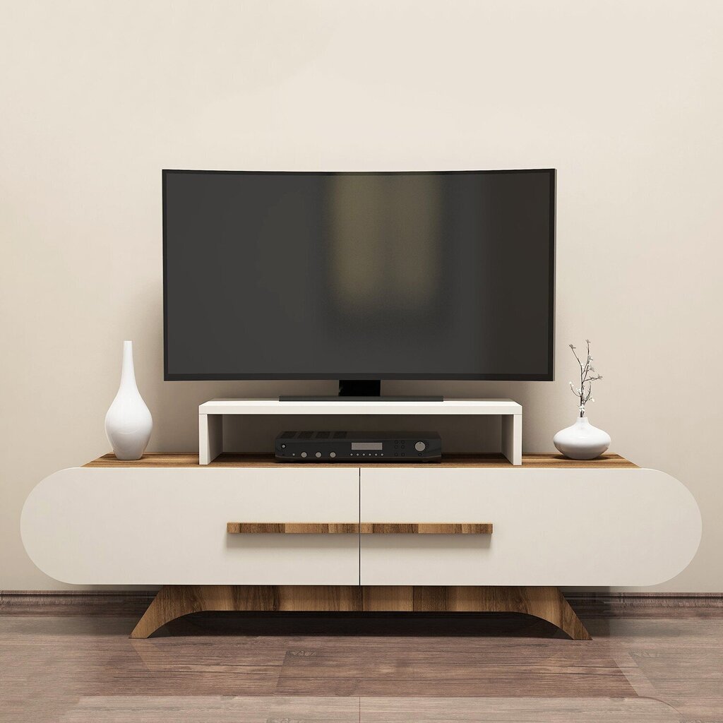 TV galdiņš Rose, balts/gaiši brūns cena un informācija | TV galdiņi | 220.lv