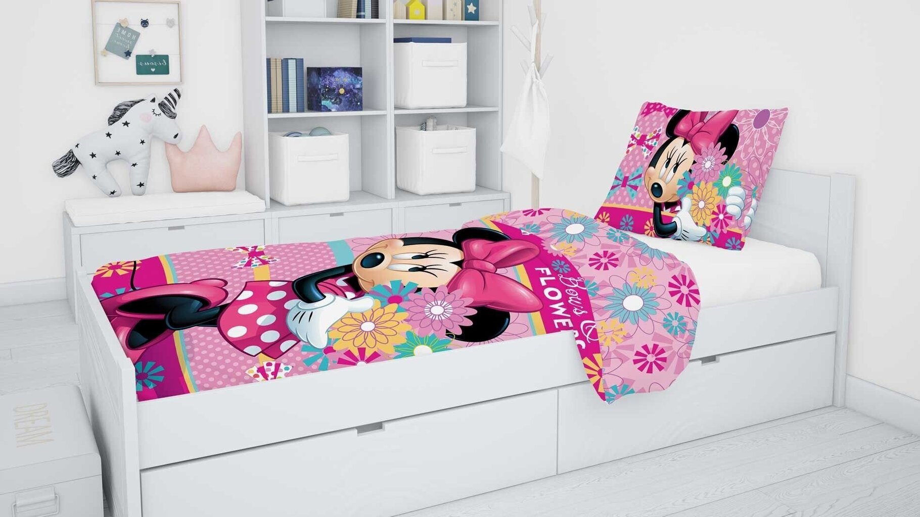 Bērnu gultas veļas komplekts Minnie, 2 daļas cena un informācija | Bērnu gultas veļa | 220.lv