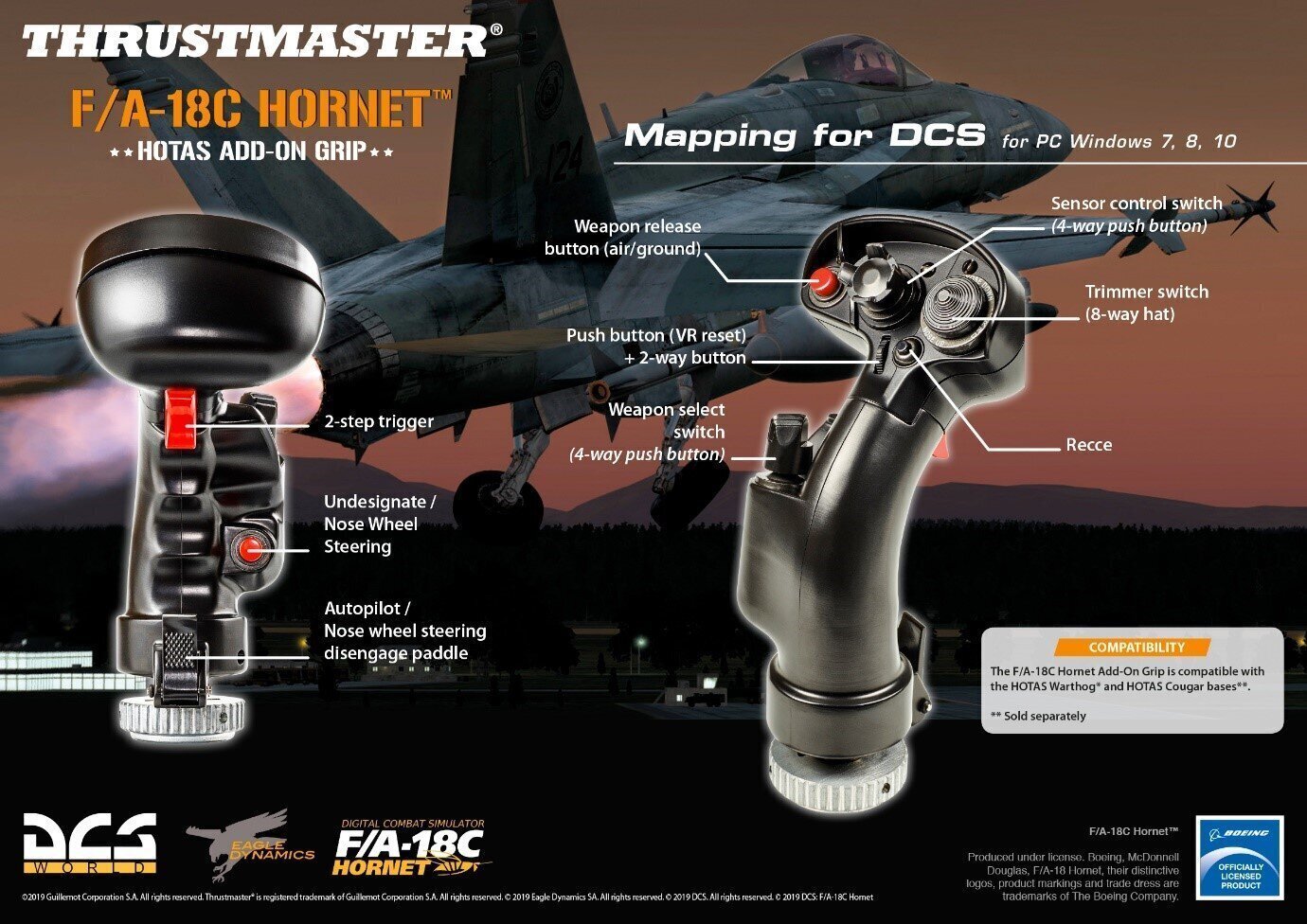 Thrustmaster Hotas F/A-18C cena un informācija | Spēļu stūres | 220.lv