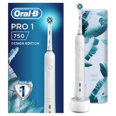 Oral-B Pro1 750 Cross Action White + дорожный чехол цена и информация | Электрические зубные щетки | 220.lv