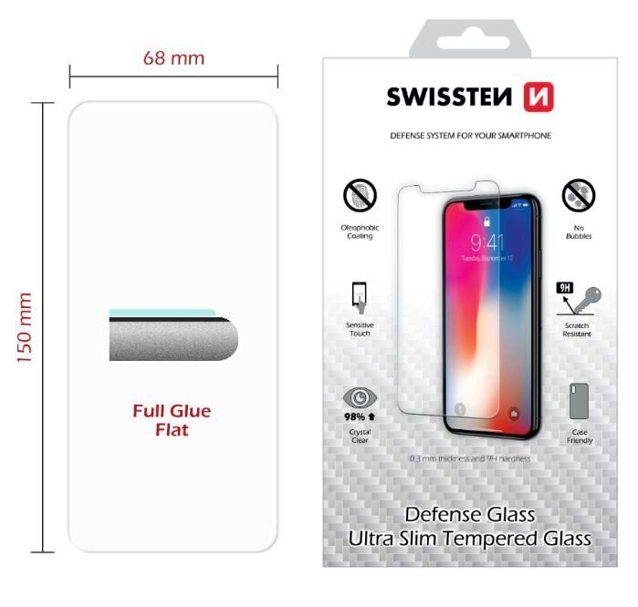 Swissten Ultra Slim Tempered Glass Premium 9H Aizsargstikls Xiaomi MI 9T cena un informācija | Ekrāna aizsargstikli | 220.lv