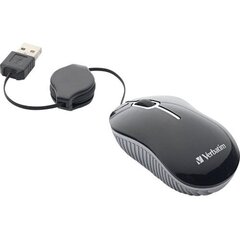 Verbatim Mini Datora Pele / 1000 DPI / USB / Melna cena un informācija | Peles | 220.lv