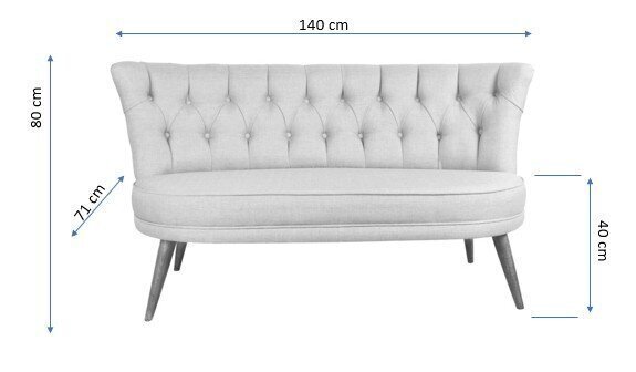 Mīksts sols Artie Richland Loveseat, dzeltens cena un informācija | Dīvāni | 220.lv