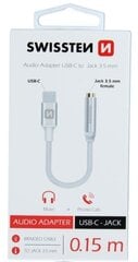 Swissten USB-C uz 3.5mm Audio Adapteris Telefoniem 15 cm Sudraba cena un informācija | Swissten Datortehnika | 220.lv