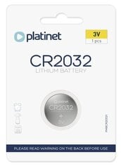 Platinet CR2032 Litija 3V Baterija 1gb. cena un informācija | Baterijas | 220.lv