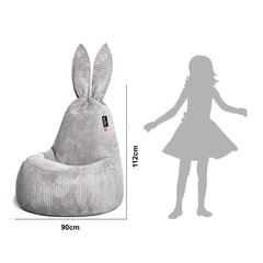 Sēžammaiss Qubo™ Daddy Rabbit Silver, gaiši pelēks cena un informācija | Sēžammaisi, pufi | 220.lv