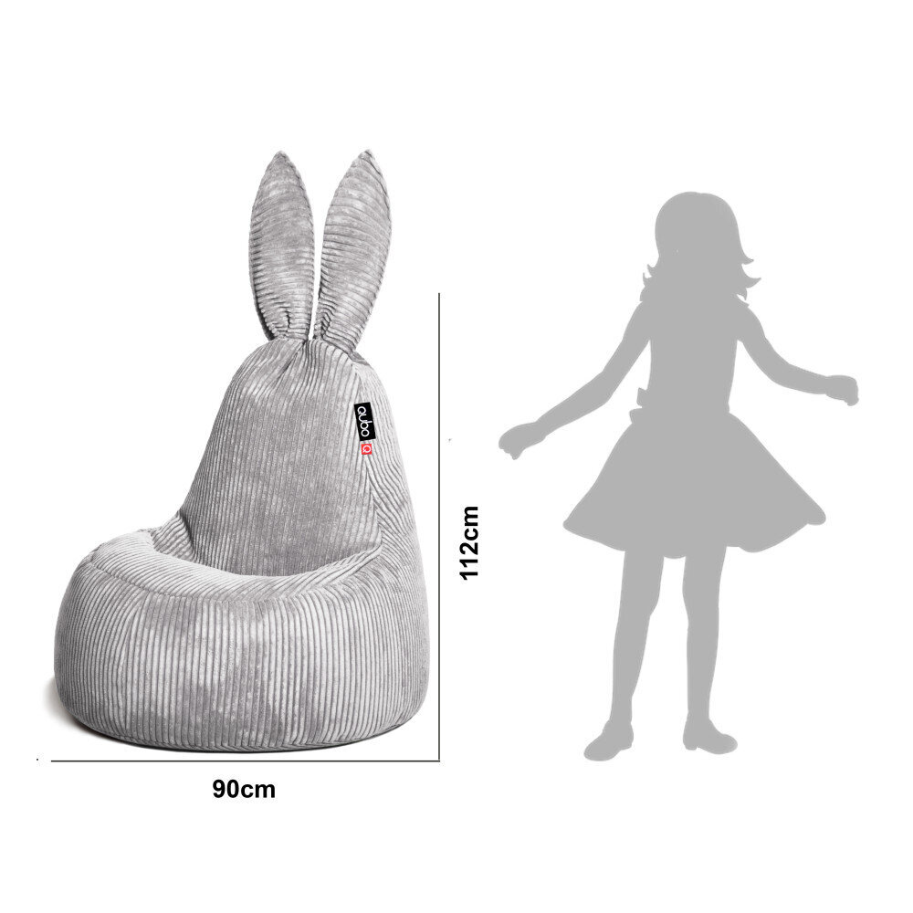 Sēžammaiss Qubo™ Daddy Rabbit Silver, gaiši pelēks cena un informācija | Sēžammaisi, pufi | 220.lv