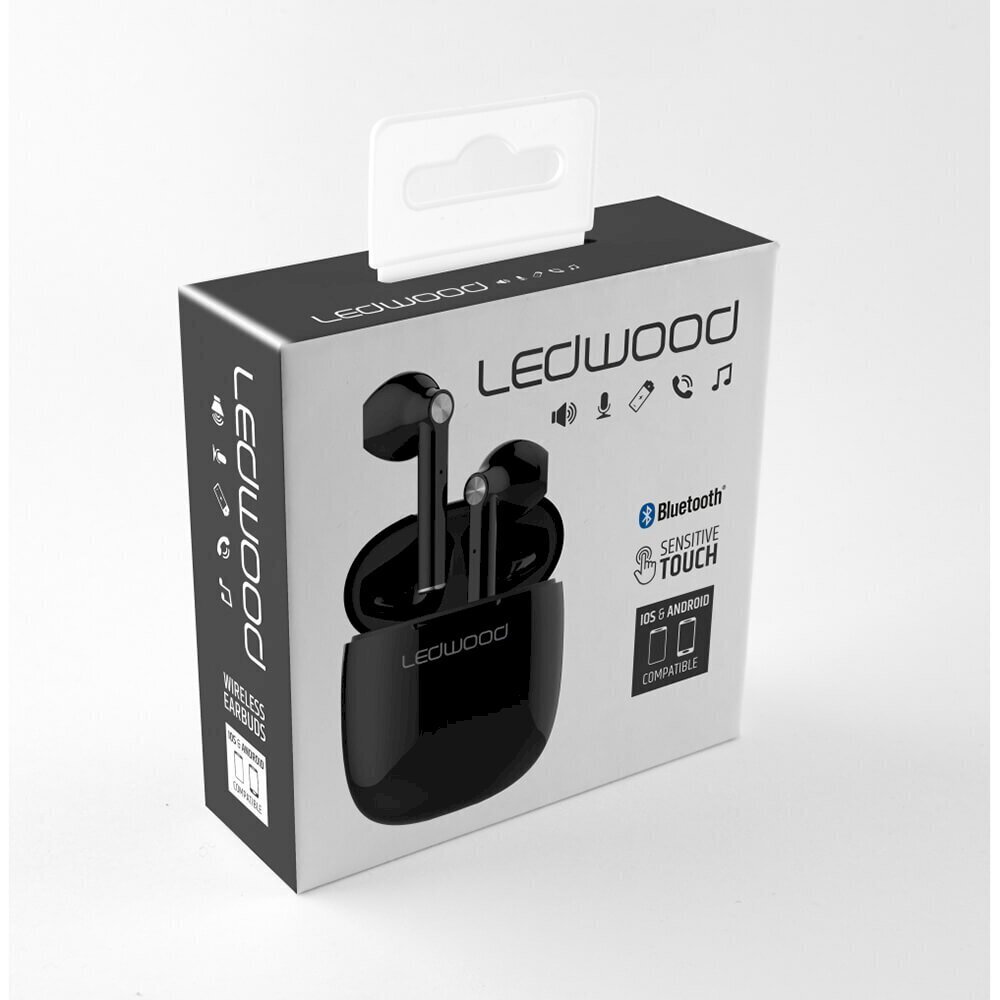 Ledwood TWS T16 Airpods Bluetooth 5.0 Stereo Austiņas ar Mikrofonu (MMEF2ZM/A) Melnas cena un informācija | Austiņas | 220.lv