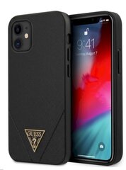 Чехол для телефона Guess GUHCP12SVSATMLBK Saffiano V Stitch Apple iPhone 12 Mini, черный цена и информация | Чехлы для телефонов | 220.lv
