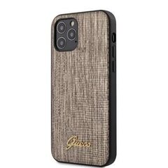 Guess GUHCP12MPCUMLLIGO Lizard Cover Aizsargapvalks Apple iPhone 12 / 12 Pro Zeltains cena un informācija | Telefonu vāciņi, maciņi | 220.lv