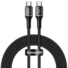 Baseus HALO USB-C -> USB-C провод подзарядки 60 Вт / PD 2.0 / LED / 200 см, черный цена и информация | Кабели для телефонов | 220.lv