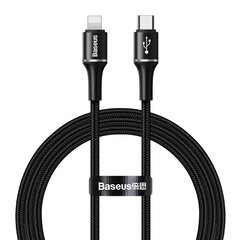 Baseus HALO USB-C -> Lightning кабель 18Вт / PD / LED / 100 cм, черный цена и информация | Кабели для телефонов | 220.lv