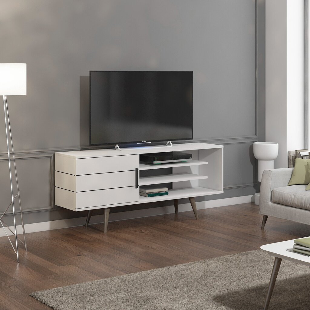 TV galdiņš Termini, 150 cm, balts цена и информация | TV galdiņi | 220.lv