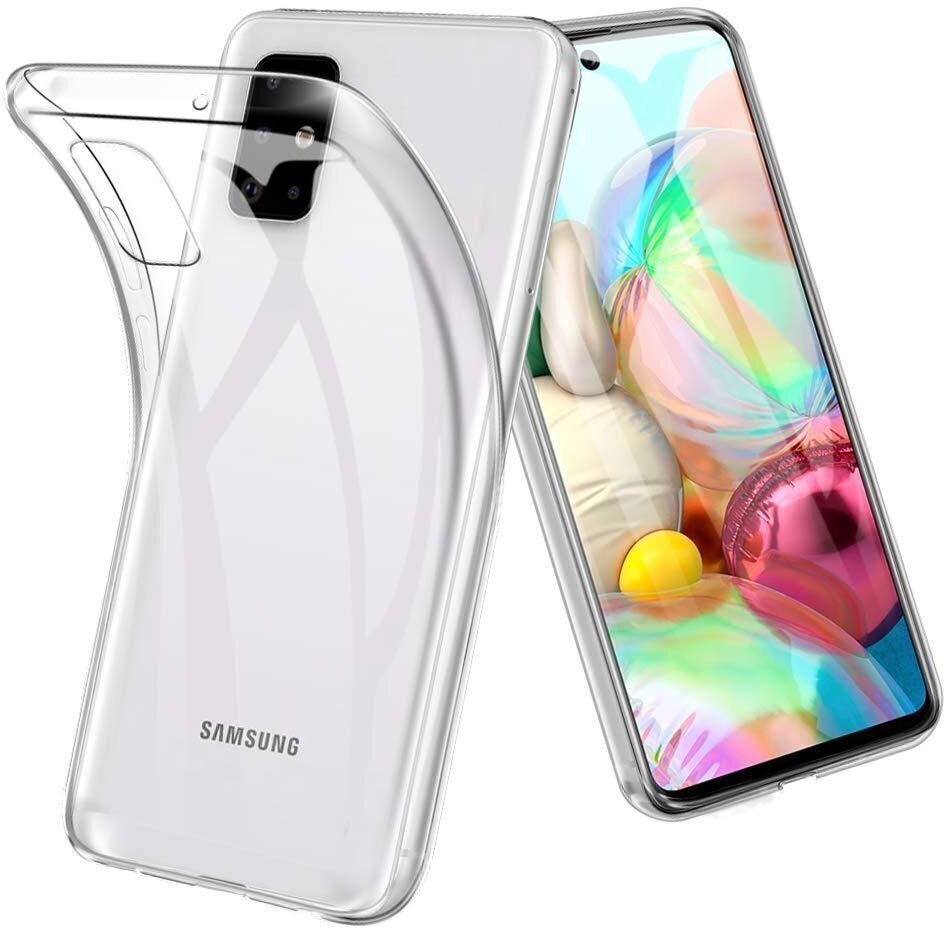 Cиликоновый чехол для телефона Samsung Galaxy A71, прозрачный цена | 220.lv