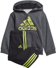 Adidas sporta tērps I Logo Fz Hd Fl Black Grey cena un informācija | Komplekti zēniem | 220.lv