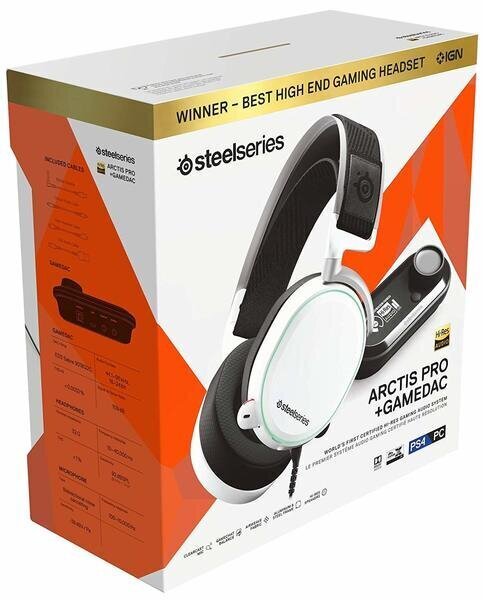 SteelSeries, Arctis Pro + GameDAC, White cena un informācija | Austiņas | 220.lv