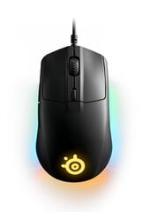 SteelSeries Rival 3, черный kaina ir informacija | Мыши | 220.lv