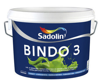 Krāsa iekšdarbiem Bindo 3 10L Sadolin cena un informācija | Krāsas | 220.lv