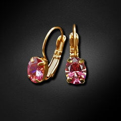 Auskari "Baroka Spogulis II (Fancy Pink)" ar Swarovski Zirconia Pure Brilliance kristāliem cena un informācija | Auskari | 220.lv