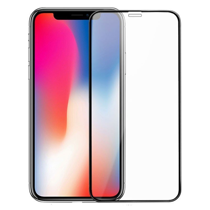 Hallo Full Face 5D Tempered Glass Aizsargstikls ar rāmi Apple iPhone XS Max Melns cena un informācija | Ekrāna aizsargstikli | 220.lv