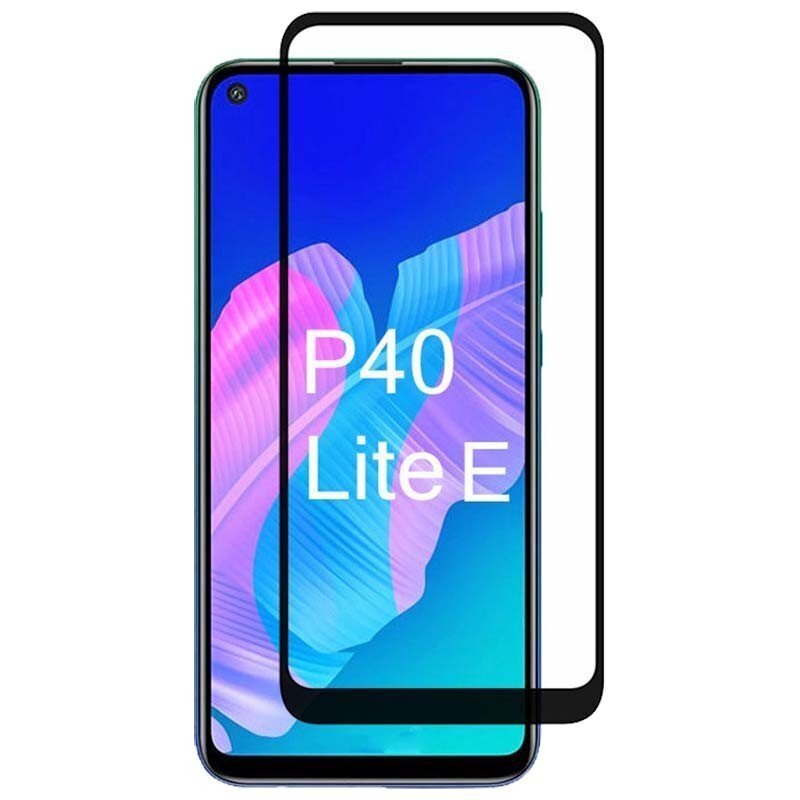 Hallo Full Face 5D Tempered Glass Aizsargstikls ar rāmi Huawei P40 Lite E Melns cena un informācija | Ekrāna aizsargstikli | 220.lv