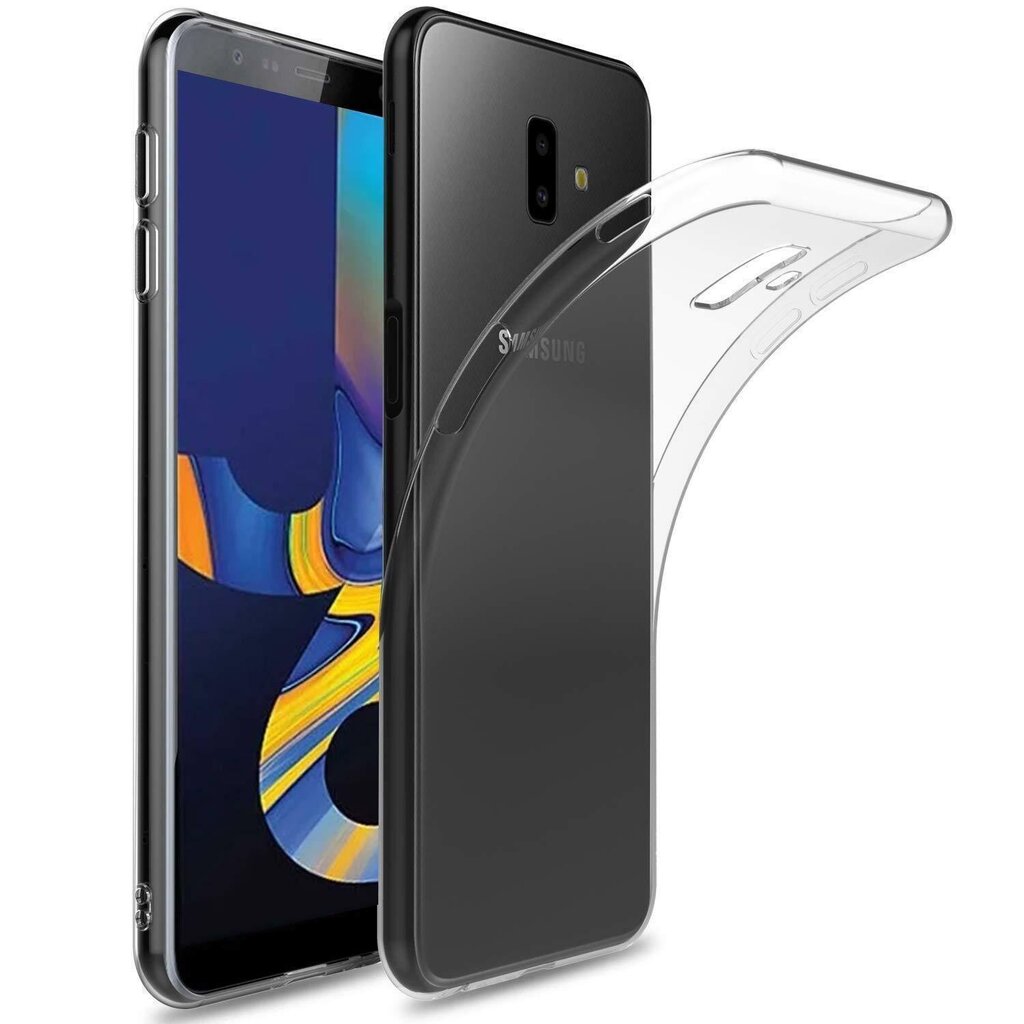 Hallo Ultra Back Case 0.3mm Aizmugurējais Silikona Apvalks Priekš Samsung J610 Galaxy J6 Plus (2018) Caurspīdīgs cena un informācija | Telefonu vāciņi, maciņi | 220.lv