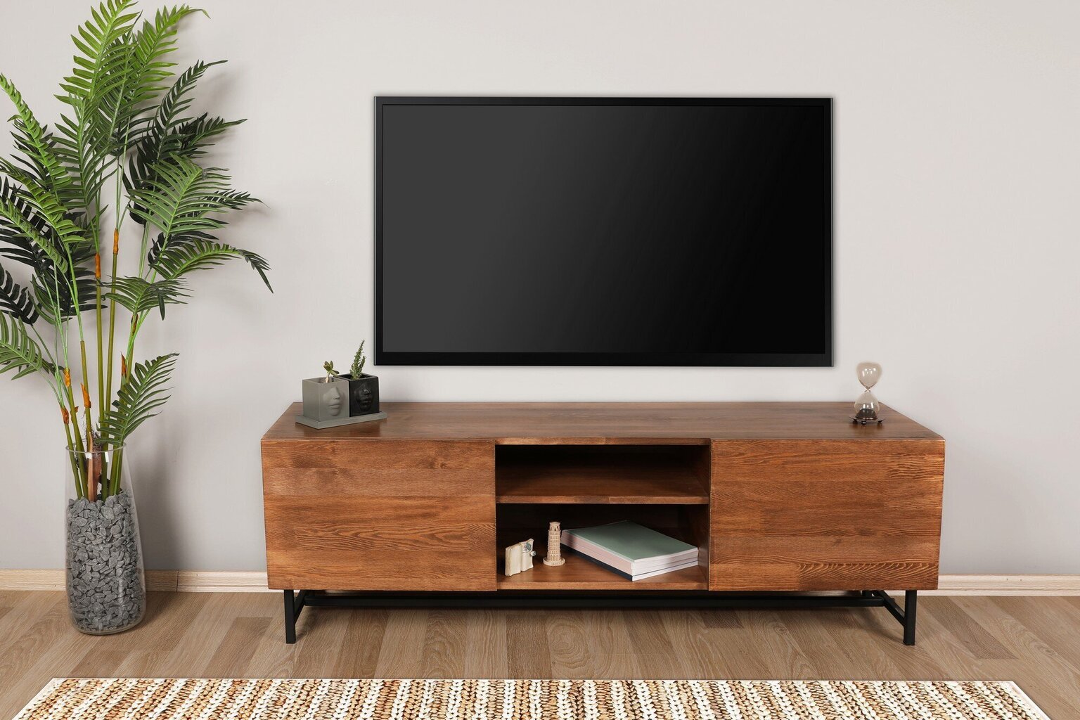 TV galdiņš Wood, brūns цена и информация | TV galdiņi | 220.lv