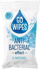 Mitrās salvetes ar D-pantenolu Go Wipes, 15 gab. cena un informācija | Vates kociņi, mitrās salvetes | 220.lv