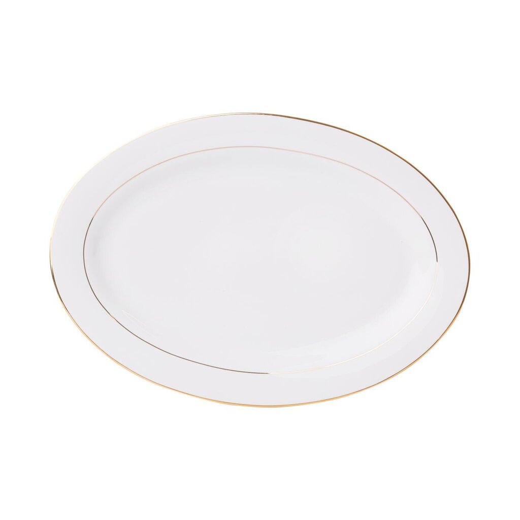 Ovāla plate Aura Gold, 35.5 cm, balta cena un informācija | Trauki, šķīvji, pusdienu servīzes | 220.lv