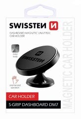 Swissten S-Grip DM7 Universāls Auto Stiprinājums Panelim Ar Magnētu Melns cena un informācija | Auto turētāji | 220.lv