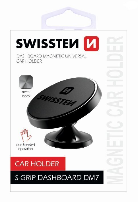 Swissten S-Grip DM7 Universāls Auto Stiprinājums Panelim Ar Magnētu Melns cena un informācija | Auto turētāji | 220.lv