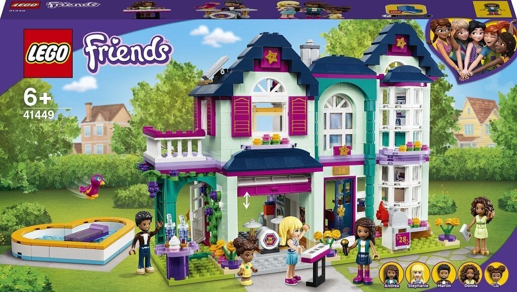 41449 LEGO® Friends Andreas ģimenes māja cena un informācija | Konstruktori | 220.lv