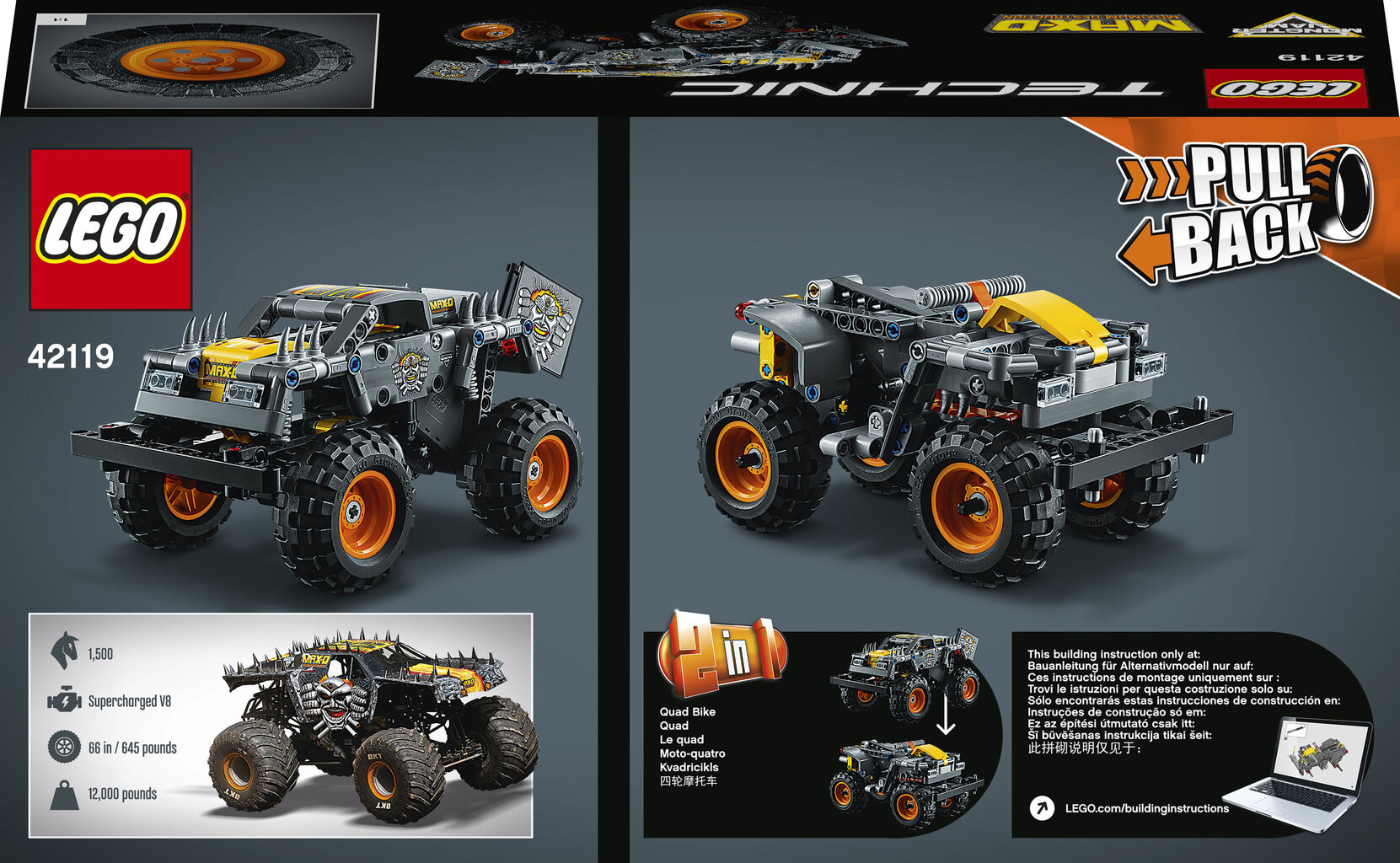 42119 LEGO® Technic Monster Jam Max-D cena un informācija | Konstruktori | 220.lv