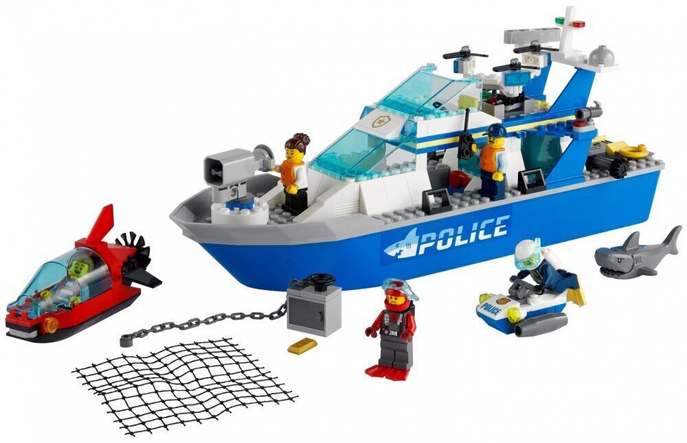 60277 LEGO® City Policijas patruļkuģis cena un informācija | Konstruktori | 220.lv