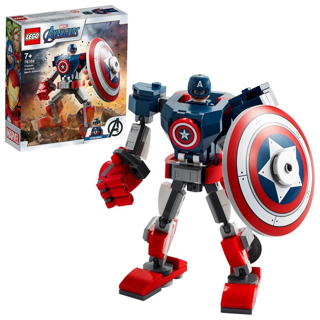 76168 LEGO® Super Heroes Kapteiņa America robotbruņas cena un informācija | Konstruktori | 220.lv