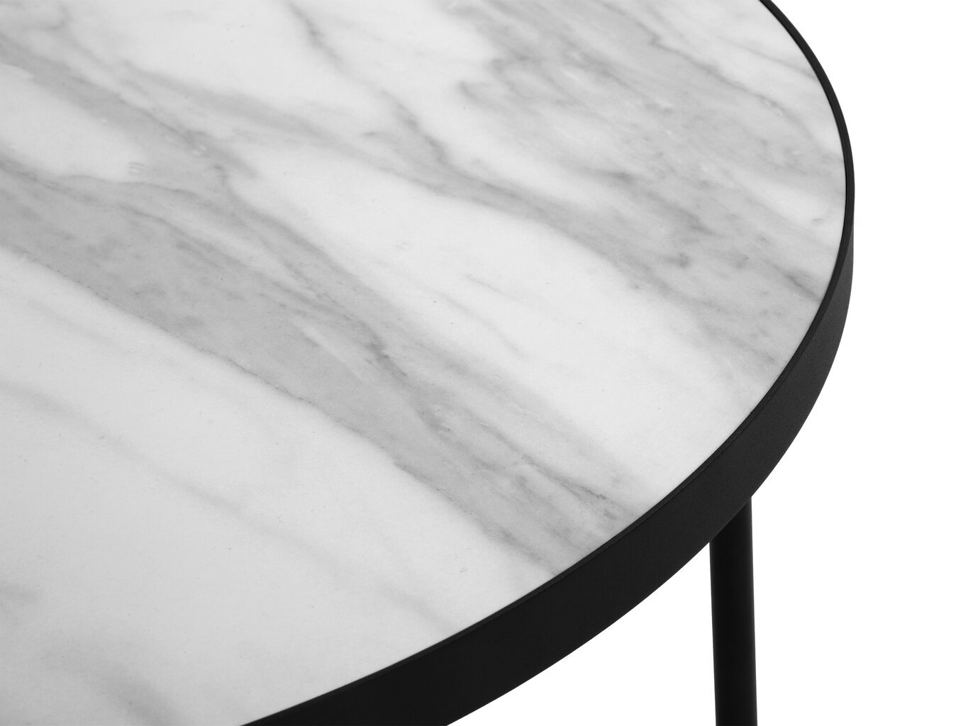 3-u kafijas galdiņu komplekts Interieurs86 Orsay, balts/melns cena un informācija | Žurnālgaldiņi | 220.lv