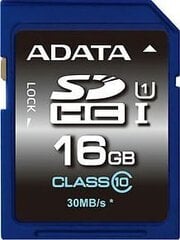 SD-карта ADATA 16GB SDHC UHS-I U1 (10 класс) цена и информация | Карты памяти для фотоаппаратов | 220.lv